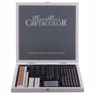 CRETACOLOR BLACK & WHITE WOODEN BOX SET 25