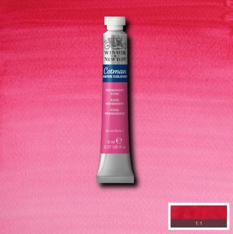 W&N COTMAN W/C 8ML PERMANENT ROSE