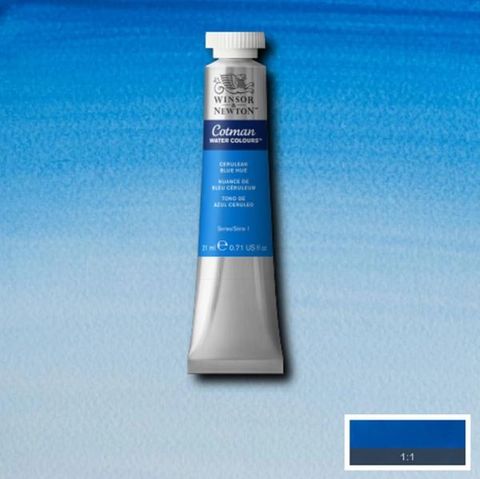 W&N COTMAN W/C 21ML CERULEAN BLUE HUE