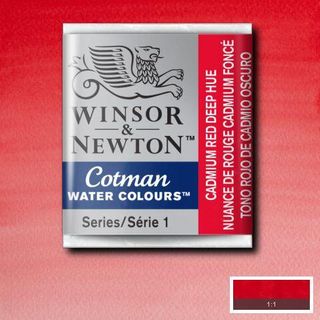 W&N COTMAN HALF PAN CADMIUM RED DEEP