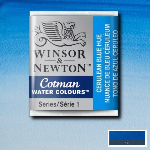 W&N COTMAN HALF PAN CERULEAN BLUE HUE