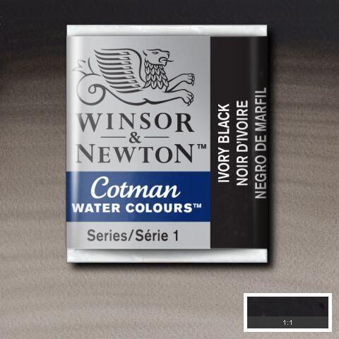 W&N COTMAN HALF PAN IVORY BLACK