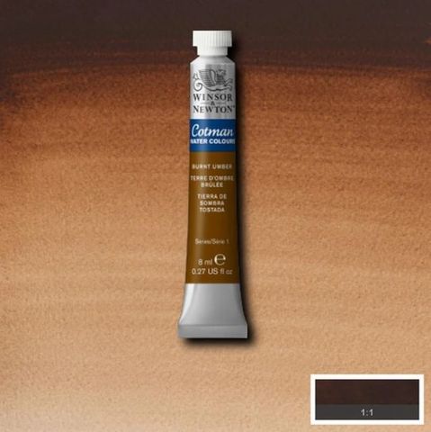 W&N COTMAN W/C 8ML BURNT UMBER