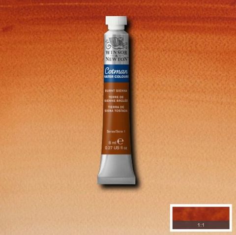 W&N COTMAN W/C 8ML BURNT SIENNA