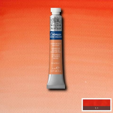 W&N COTMAN W/C 8ML CADMIUM RED PALE HUE