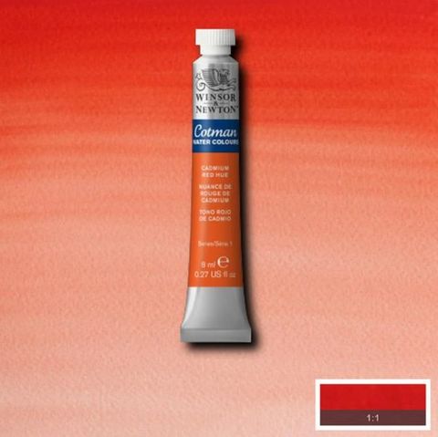 W&N COTMAN W/C 8ML CADMIUM RED HUE