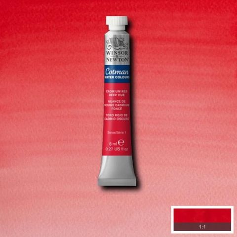 W&N COTMAN W/C 8ML CADMIUM RED DEEP HUE