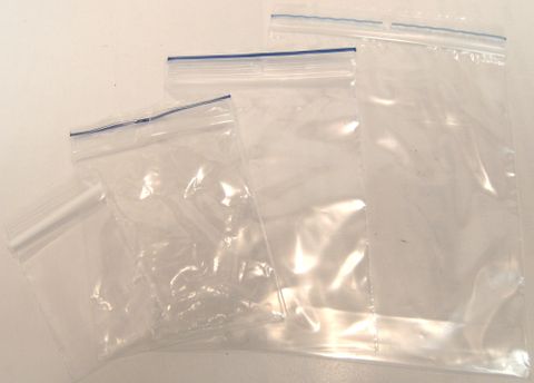 PLASTIC ZIP BAGS 62MM X 75MM (100 PACK)