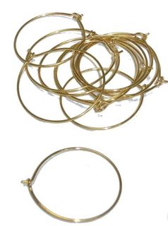 HOOP EAR WIRES 1" GOLD PLATED (10 PAIRS)