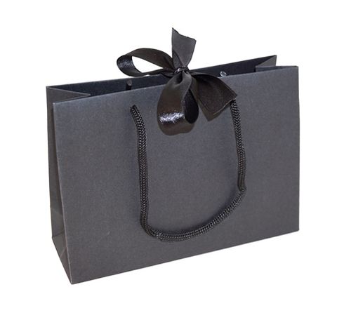 PREMIUM SMALL BLACK CARRY BAG W/RIBBON TIE