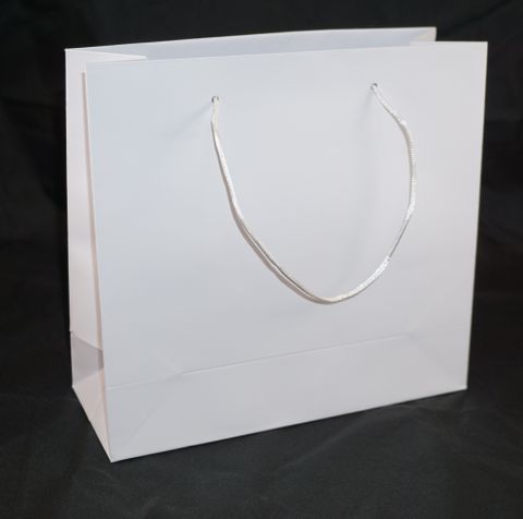 WHITE MEDIUM CARRY BAG WHITE STRINGS