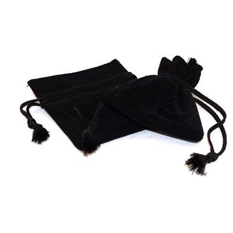 DELUXE PARTITION POUCH BLACK SUEDE SMALL