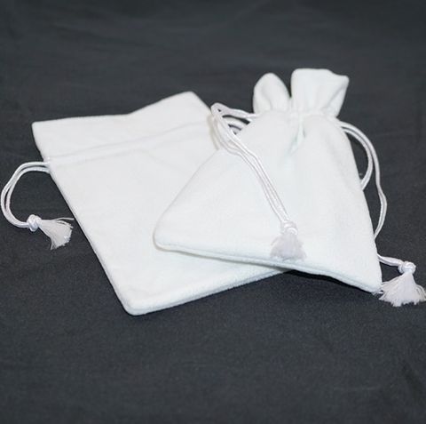 DELUXE PARTITION POUCH WHITE SUEDE LARGE