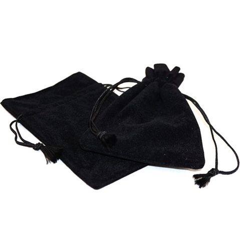 DELUXE PARTITION POUCH BLACK SUEDE LARGE