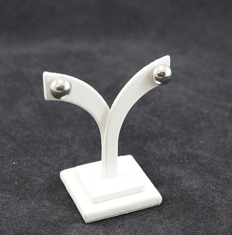 EARRING STAND "Y" SHAPE WHITE VINYL SMALL