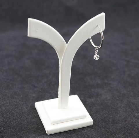 EARRING STAND "Y" SHAPE WHITE VINYL TALL