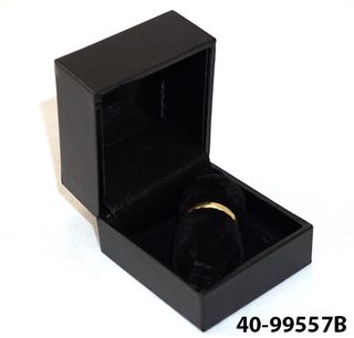 SDR-RING BOX BLACK LEATHERETTE BLACK SUEDE BARREL