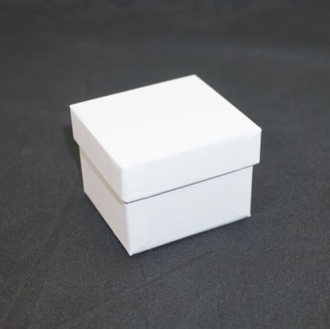 SDRO - RING BOX WHITE LEATHERETTE CARDBOARD