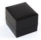 SDR - RING BOX BLACK LEATHERETTE WHITE VELVET PAD