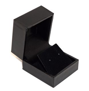 SDR-EARRING BOX BLK LEATHERETTE BLK VELVET FLAP
