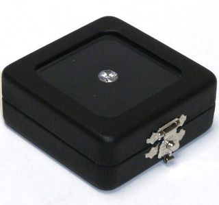 DIAMOND/GEM DISPLAY BOX BLACK/WHITE INSERT SMALL