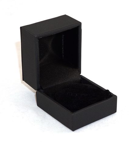 IMR-RING BOX BLK IMIT LEATHER BLK SUEDE BARREL