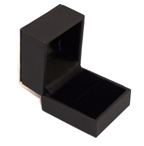 IMR-RING BOX BLK IMIT LEATHER BLK VELV PAD