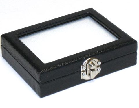 DIAMOND/GEM DISPLAY BOX BLACK/WHITE INSERT LARGE