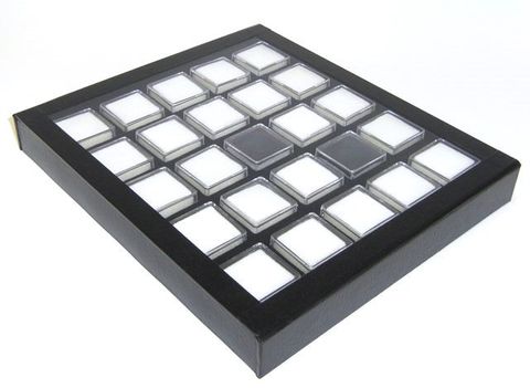 SQ GEM JAR TRAY BLACK LINING 25 REVERSIBLE JARS