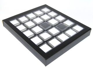 SQ GEM JAR TRAY BLACK LINING 25 REVERSIBLE JARS