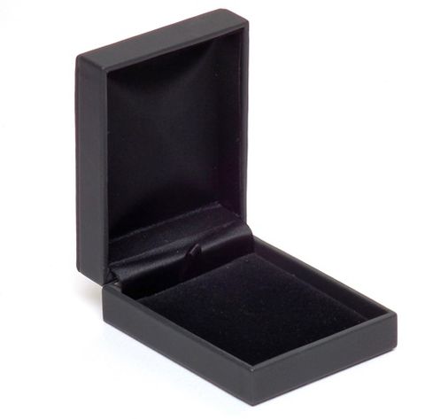 IMP-PENDANT BOX BLK IMIT LEATHER BLK VELV PAD