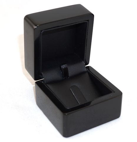 SMALL RING BOX GLOSS BLACK WOOD BLACK CLIP