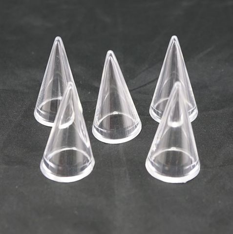 SMALL CONE RING STAND CLEAR (5 PACK)