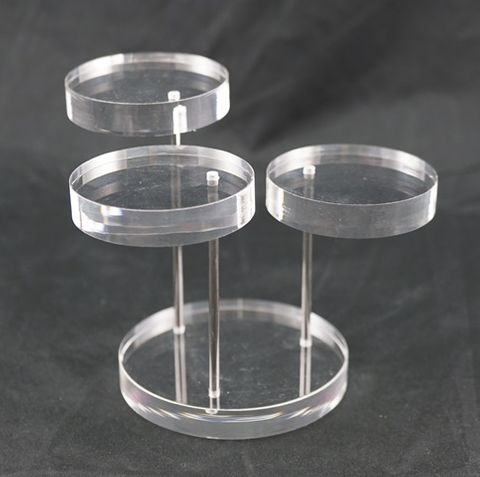 3 STEP ROUND DISPLAY STAND CLEAR
