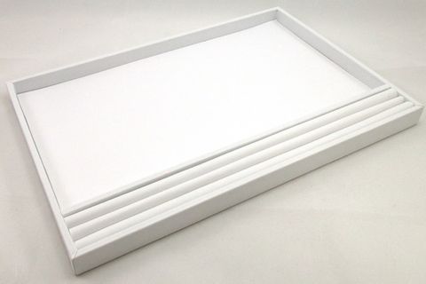 DISPLAY TRAY W/ROLLS WHITE VINYL LARGE