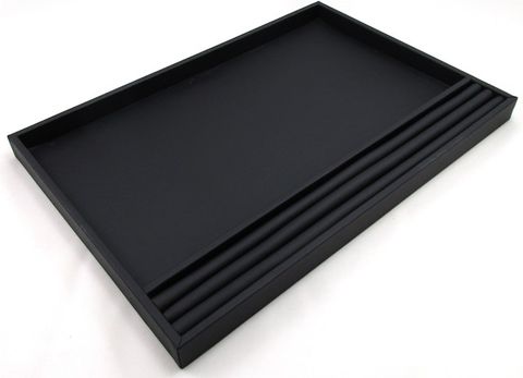 DISPLAY TRAY W/ROLLS BLACK VINYL LARGE