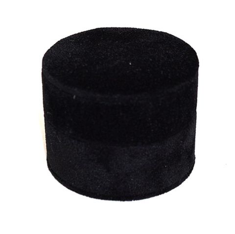 DELUXE ROUND RING BOX BLACK SUEDE