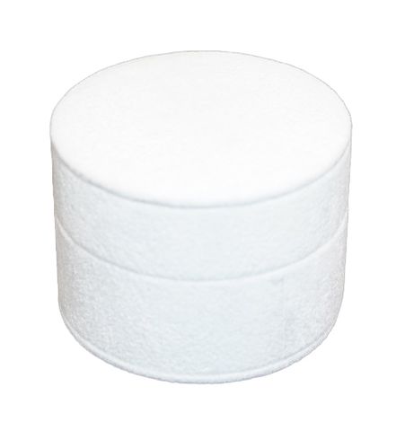 DELUXE ROUND RING BOX WHITE SUEDE