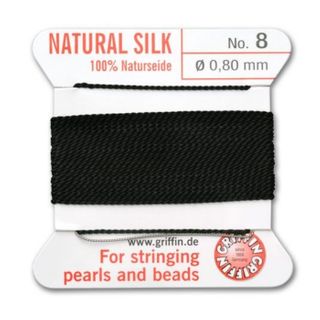 Silk Thread #8 Black 0.80mm (2m)