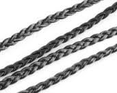 Semi Waxed 3 Ply Plait Black Jewellery Cord 0.8mm