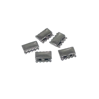 BOX CLASP 5 STRANDS GUNMETAL PLAIN (5 PACK)