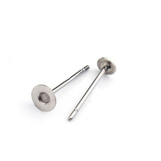 EARRING POST SILVER PLATED 3MM PAD (10 PAIRS)
