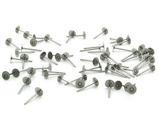 EARRING POST STAINLESS STEEL 3MM PAD (10 PAIRS)