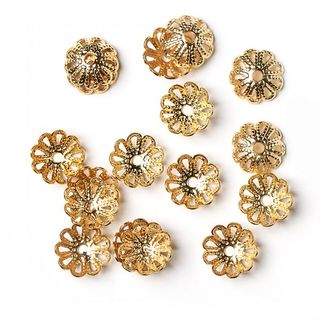 BEAD CAP GOLD PLATED 10MM (50 PACK)
