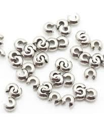 CRIMP COVERS SILVER PLATED 3MM (50 PACK)