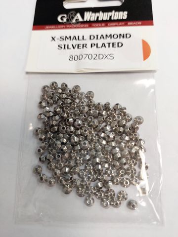 X-SMALL DIAMOND SILVER PLATED