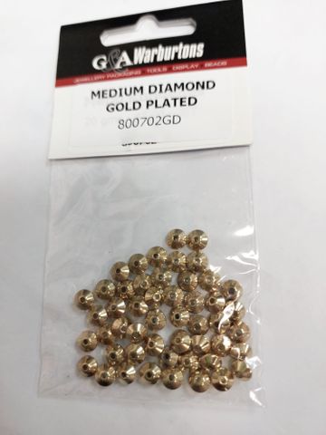 MEDIUM DIAMOND GOLD PLATED