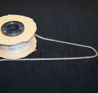 FLAT CURB HEAVY CHAIN SILVER PLATED 5X7.4mm-1M