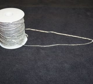 FLAT CURB FINE CHAIN SILVER PLATED 3.1X5mm-1M