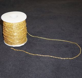 BOX CHAIN EXTRA FINE GOLD PLATED 1.9X2.8mm-1M
